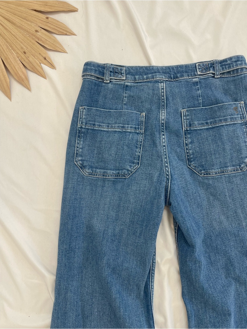 Anthropologie Light Blue Denim Wide-Leg Flare Jeans - Picture 9 of 10
